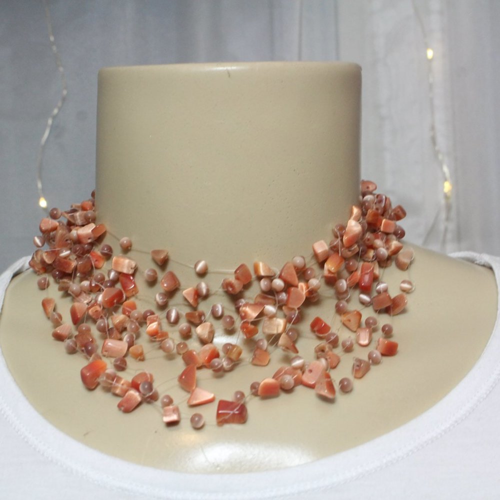 Multi Layer Beaded Illusion Wire Collar Statement… - image 8